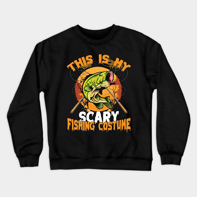 Fishing Pumpkin Halloween Custome Funny Ideas For Men Women Crewneck Sweatshirt by reginaturner